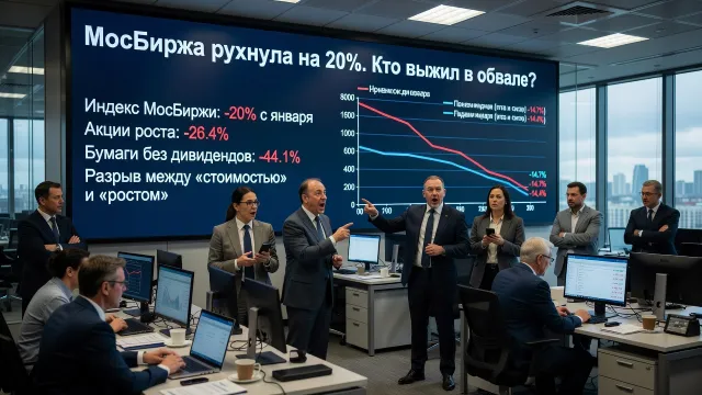 МосБиржа рухнула на 20%. Кто выжил в обвале?